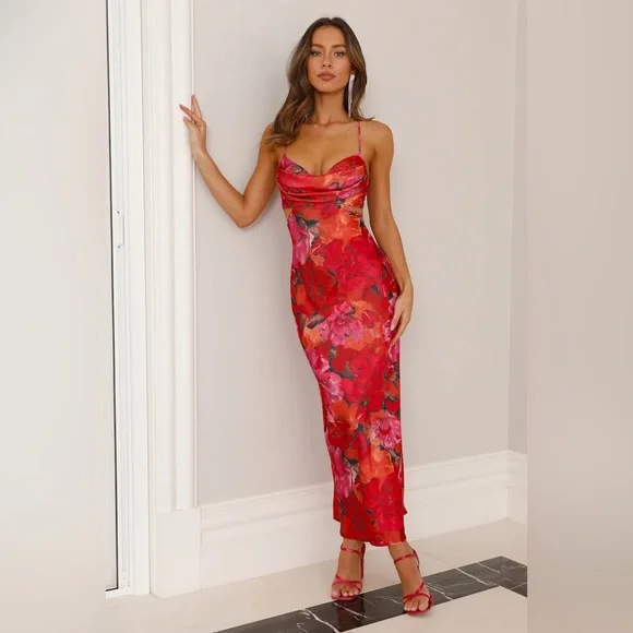 open lace back dress Hello Molly Make Them Stop & Stare Dress Red – WMIYHire